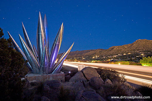 Aluminum Yucca at night Aluminum Yucca at night